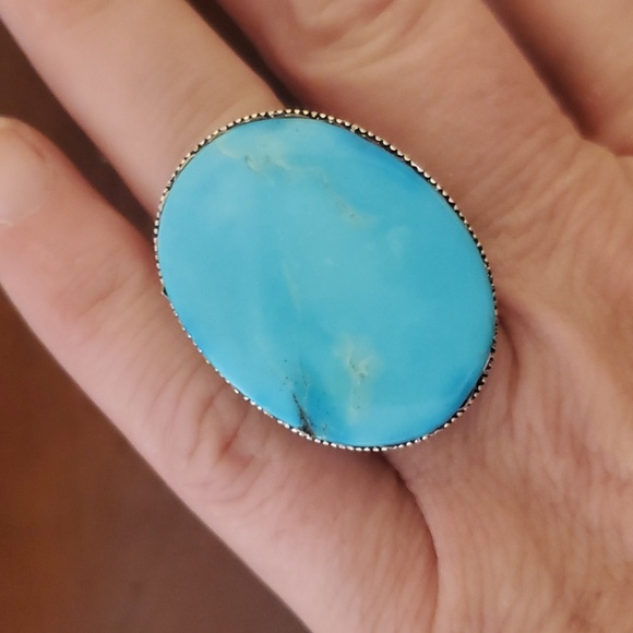 New Oversized Howlite 925 Silver Ring. - Picture 16 of 16